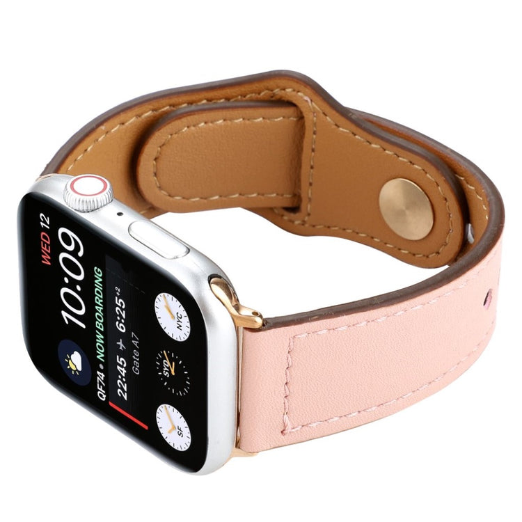 Glimrende Apple Watch Series 4 40mm Ægte læder Rem - Pink#serie_1