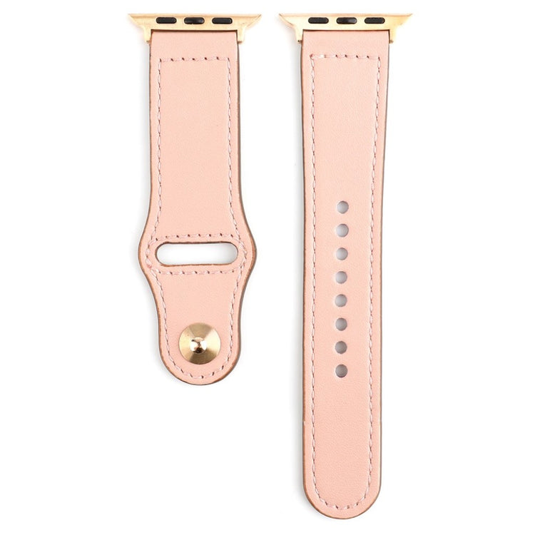 Glimrende Apple Watch Series 4 40mm Ægte læder Rem - Pink#serie_1