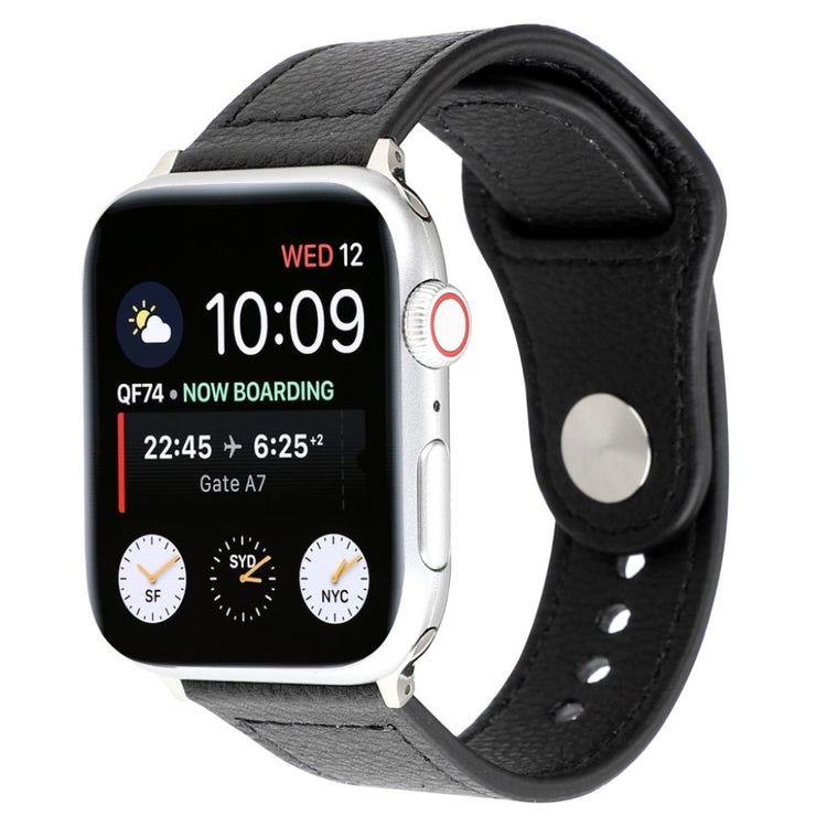 Glimrende Apple Watch Series 4 40mm Ægte læder Rem - Sort#serie_2