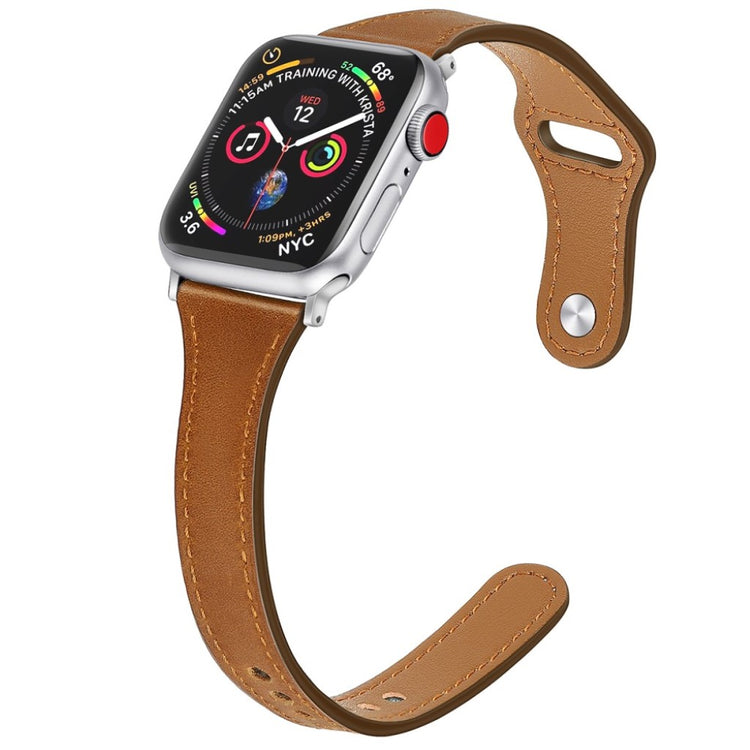 Rigtigt skøn Apple Watch Series 5 40mm Ægte læder Rem - Brun#serie_7