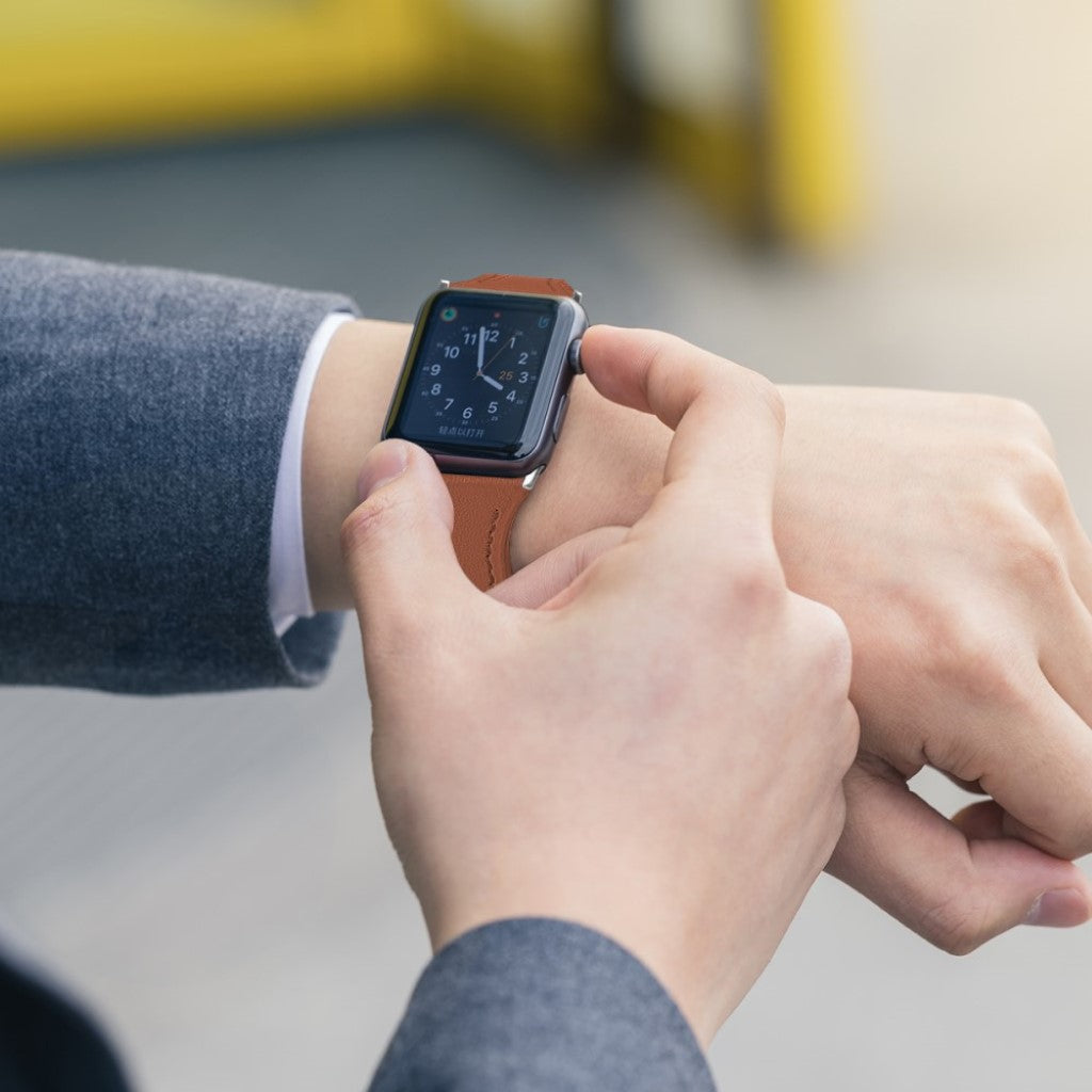 Rigtigt skøn Apple Watch Series 5 40mm Ægte læder Rem - Brun#serie_7