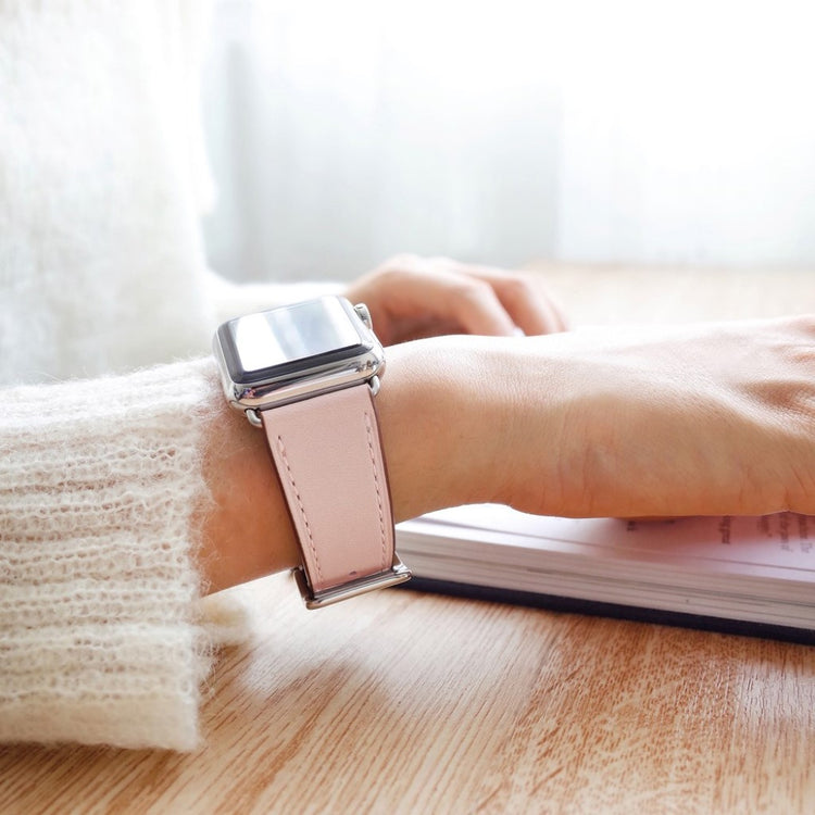Meget sejt Apple Watch Series 5 40mm Ægte læder Rem - Pink#serie_1