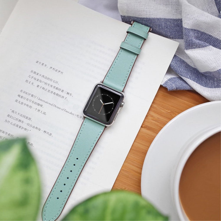 Meget sejt Apple Watch Series 5 40mm Ægte læder Rem - Grøn#serie_2