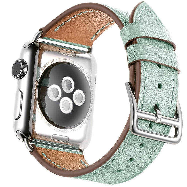 Meget sejt Apple Watch Series 5 40mm Ægte læder Rem - Grøn#serie_2