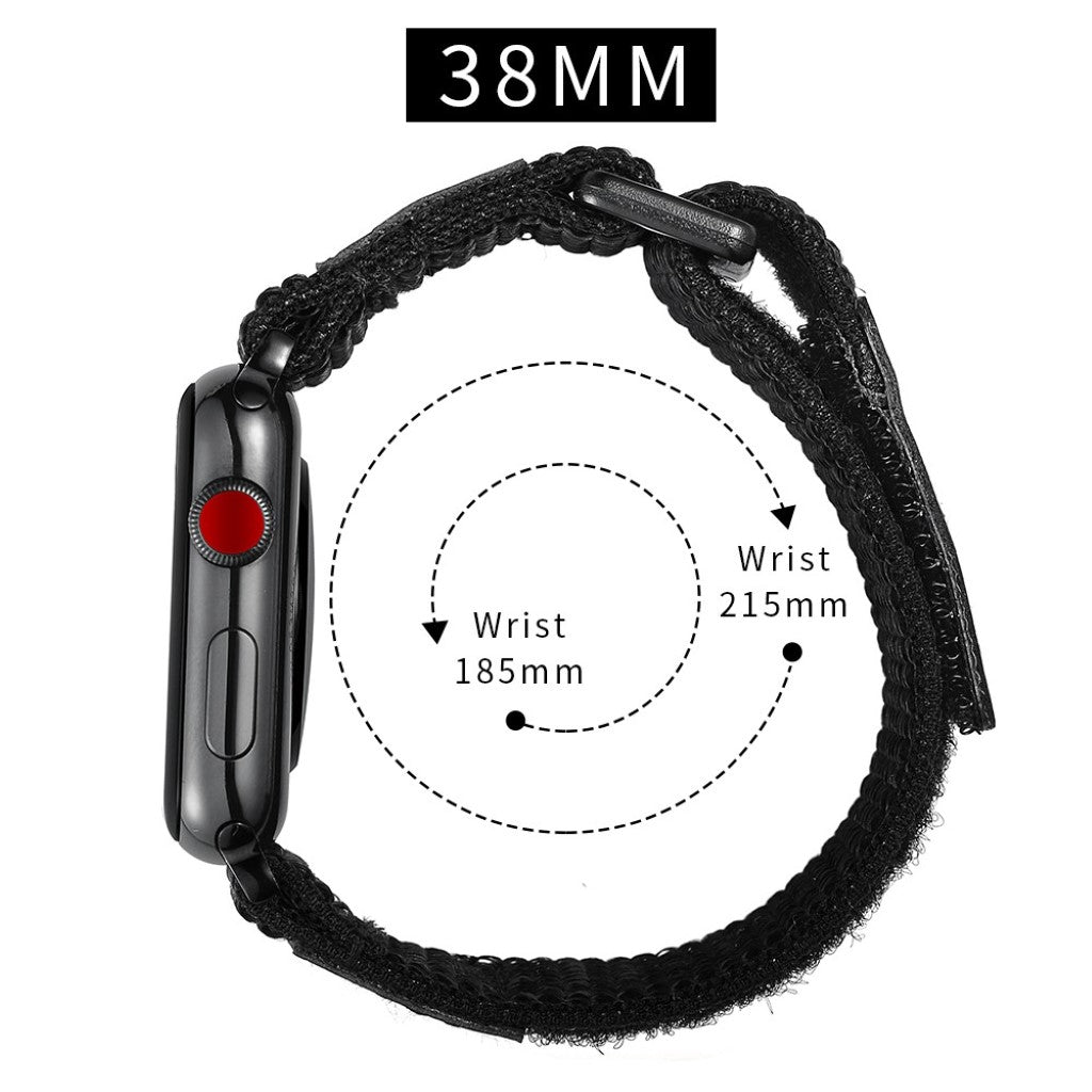 Skøn Apple Watch Series 5 40mm / Apple Watch 40mm Nylon Rem - Sort#serie_047