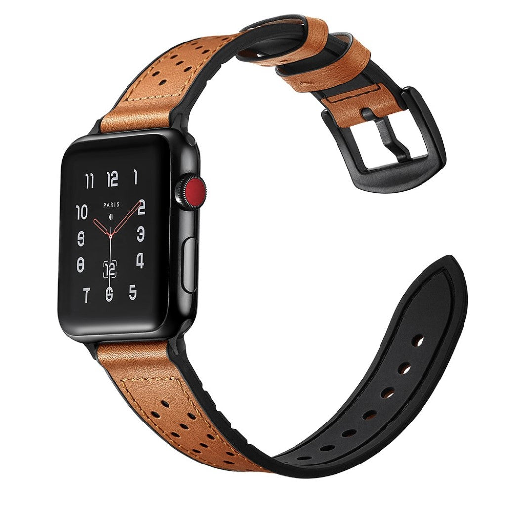 Apple Watch Series 5 40mm / Apple Watch 40mm Ægte læder Rem - Brun#serie_1