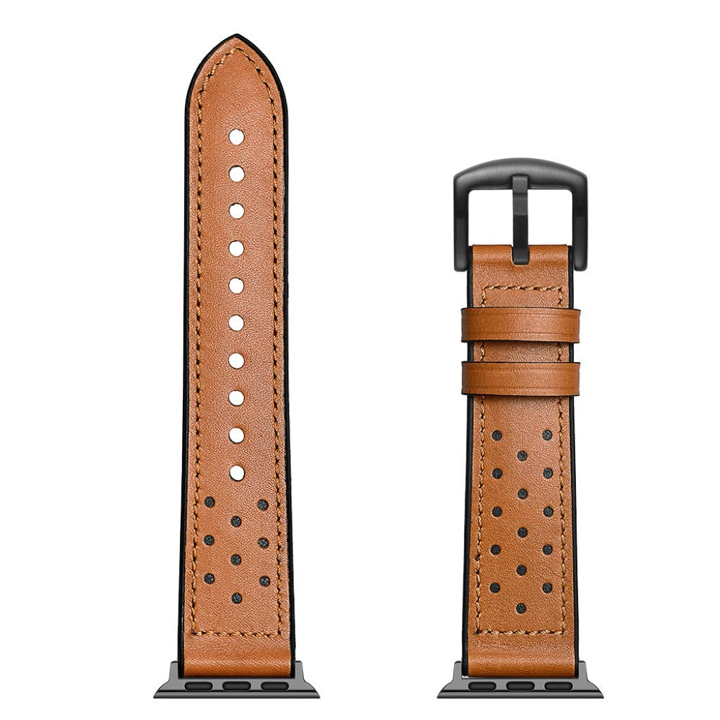 Apple Watch Series 5 40mm / Apple Watch 40mm Ægte læder Rem - Brun#serie_1
