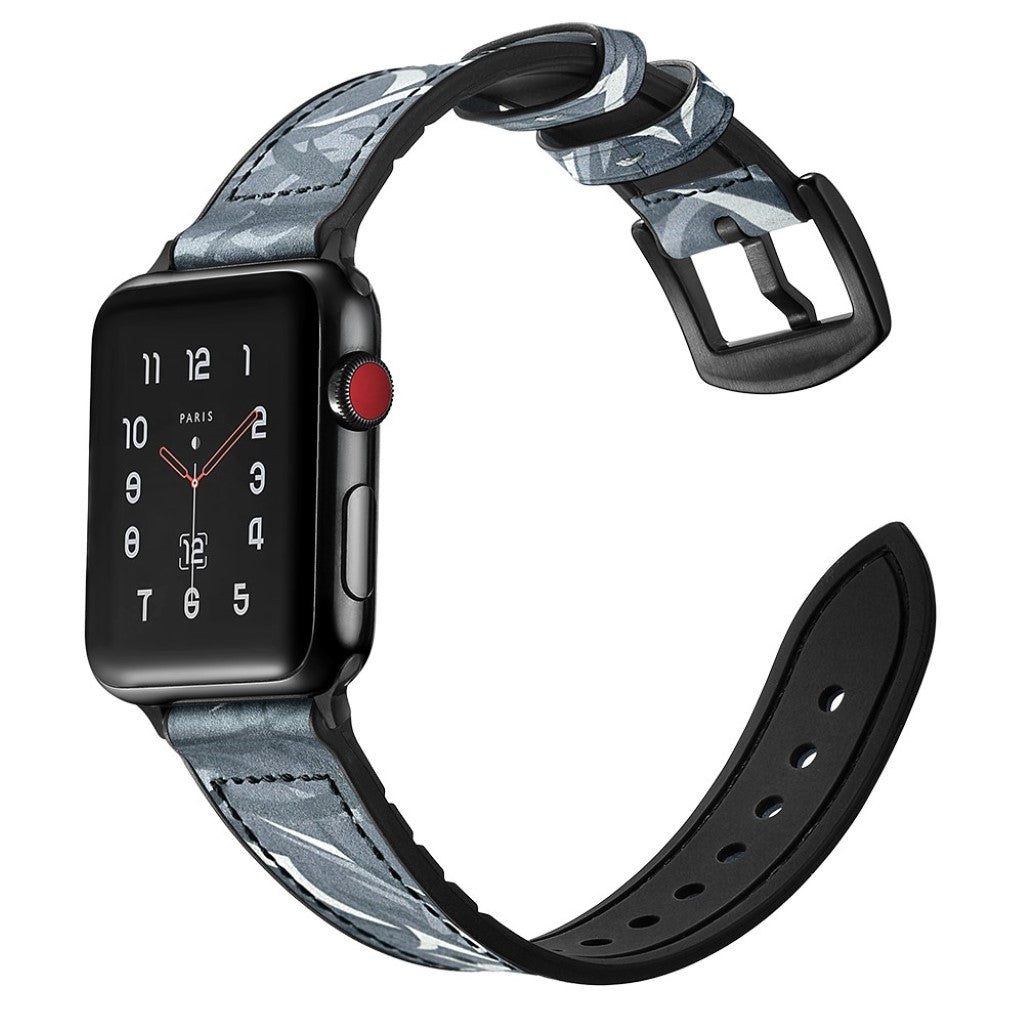 Apple Watch Series 5 40mm / Apple Watch 40mm Ægte læder Rem - Blå#serie_1