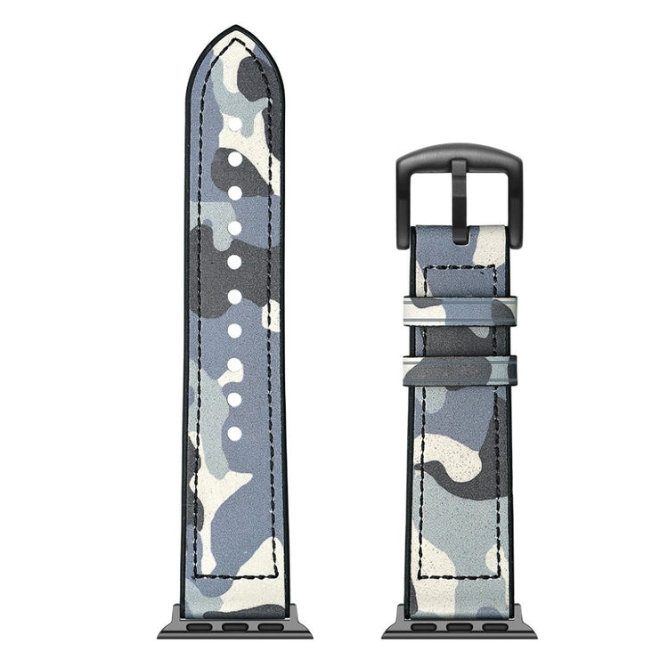 Apple Watch Series 5 40mm / Apple Watch 40mm Ægte læder Rem - Blå#serie_3