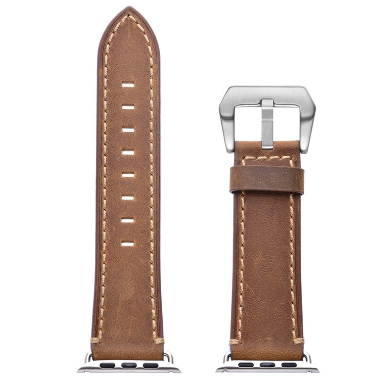Apple Watch Series 5 40mm / Apple Watch 40mm Ægte læder Rem - Brun#serie_2