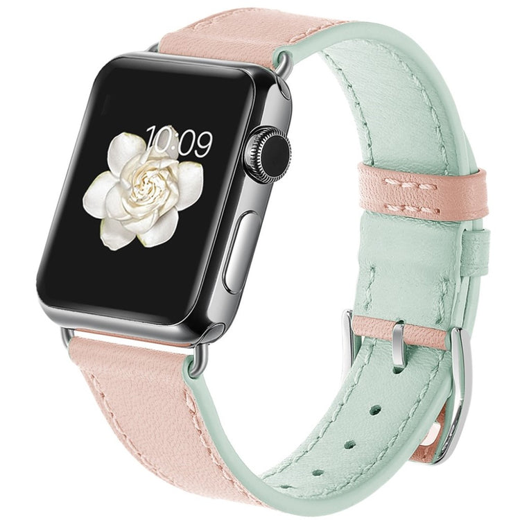 Apple Watch Series 5 40mm / Apple Watch 40mm Ægte læder Rem - Pink#serie_2