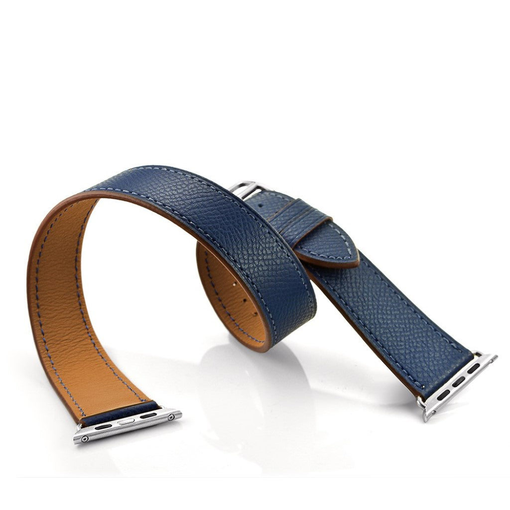 Apple Watch Series 5 40mm / Apple Watch 40mm Ægte læder Rem - Blå#serie_3