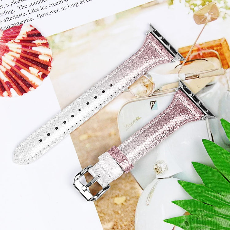 Apple Watch Series 5 40mm / Apple Watch 40mm Ægte læder Rem - Pink#serie_2