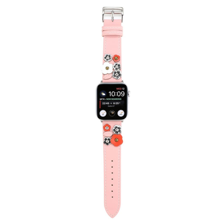 Apple Watch Series 5 40mm / Apple Watch 40mm Ægte læder Rem - Pink#serie_1