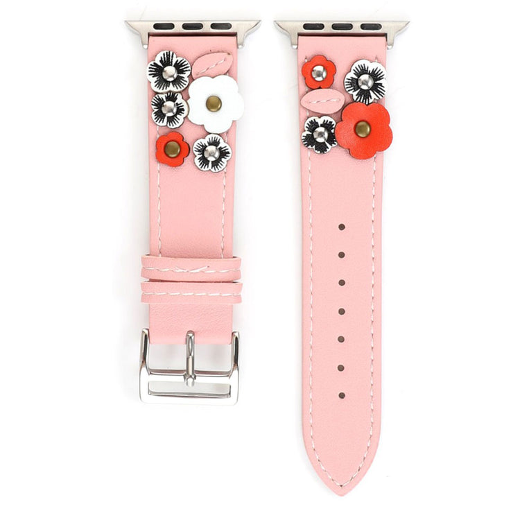 Apple Watch Series 5 40mm / Apple Watch 40mm Ægte læder Rem - Pink#serie_1