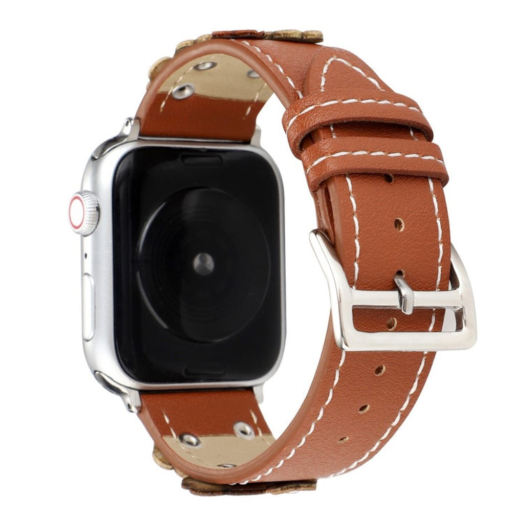 Apple Watch Series 5 40mm / Apple Watch 40mm Ægte læder Rem - Brun#serie_3