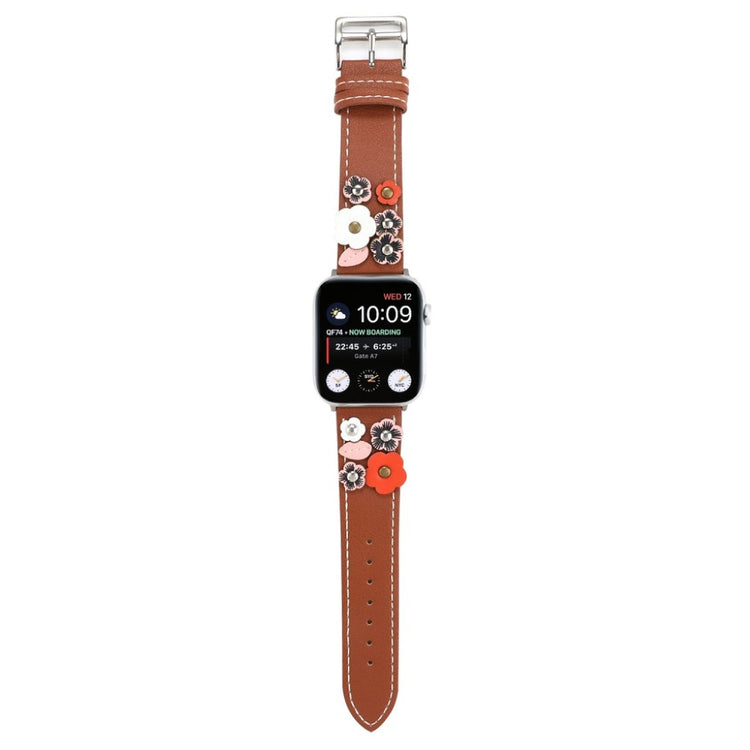 Apple Watch Series 5 40mm / Apple Watch 40mm Ægte læder Rem - Brun#serie_3