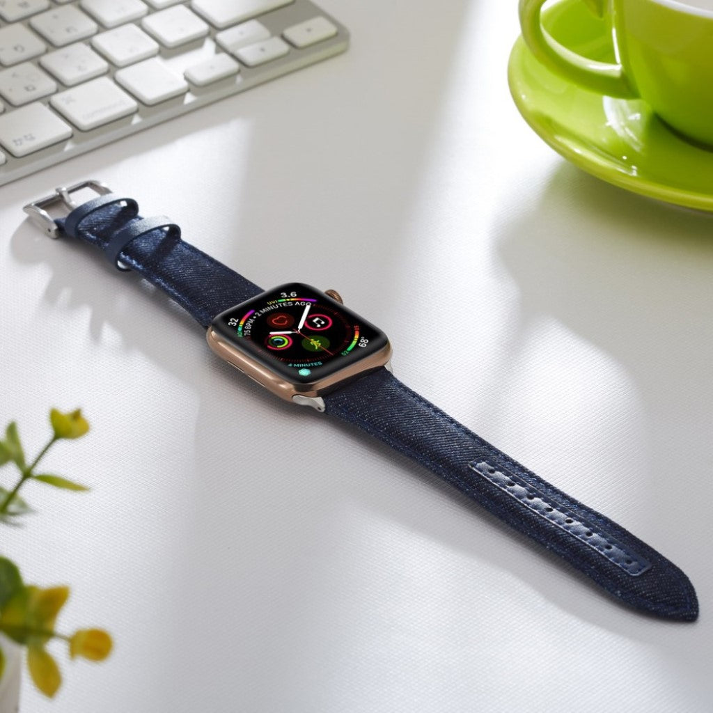 Kønt Apple Watch Series 5 40mm / Apple Watch 40mm Nylon Rem - Blå#serie_1