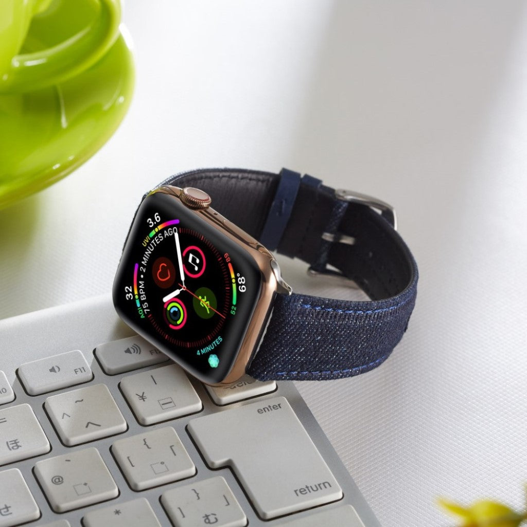 Kønt Apple Watch Series 5 40mm / Apple Watch 40mm Nylon Rem - Blå#serie_1