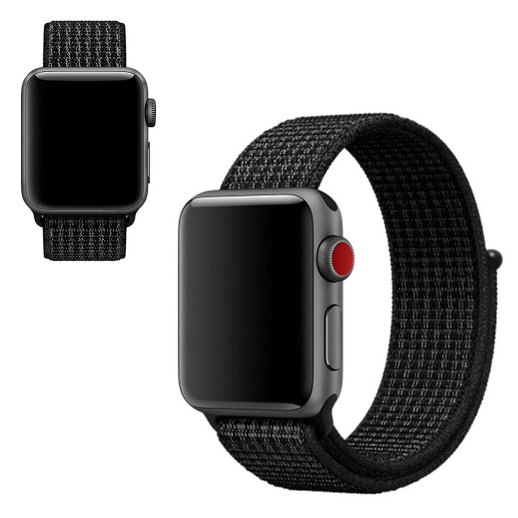 Vildt slidstรฆrk Apple Watch Series 5 40mm Nylon Rem - Sort#serie_1