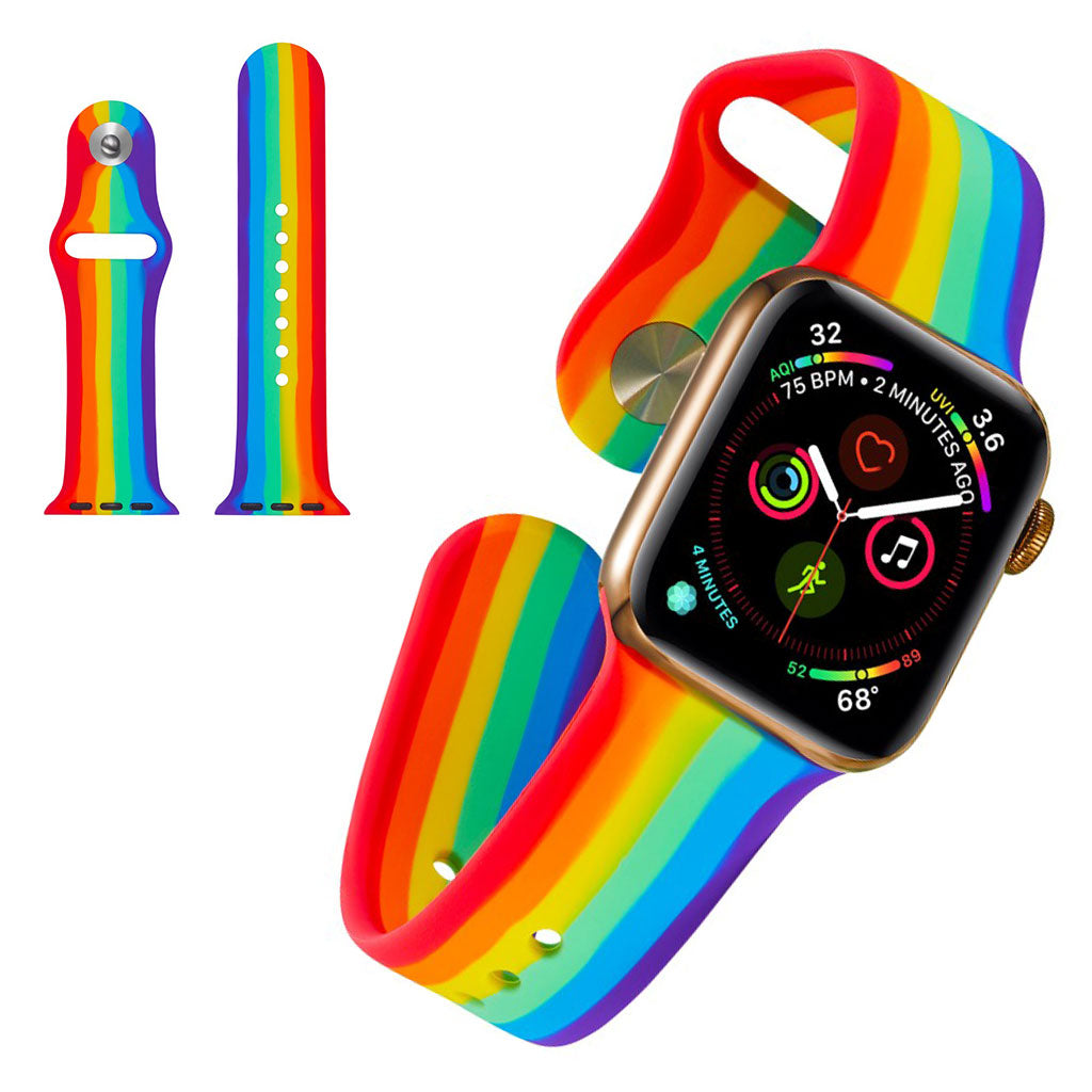 Pรฆnt Apple Watch Series 5 40mm Silikone Rem - Flerfarvet#serie_102