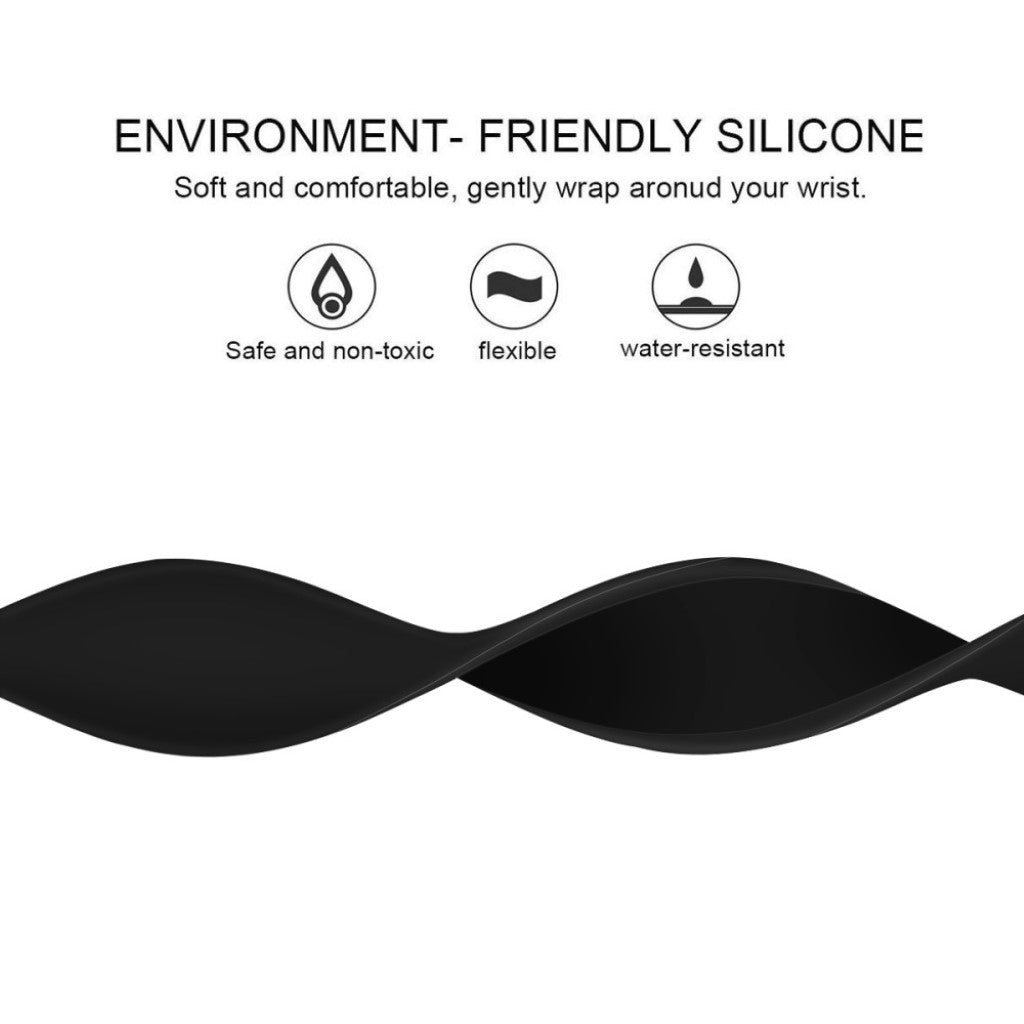 Mega pænt Universal Apple Silikone Rem - Størrelse: S - Sort#serie_1