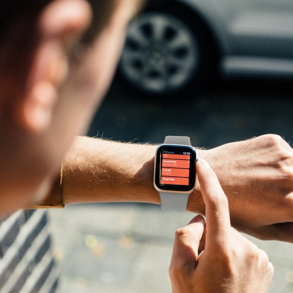 Super slidstærk Universal Apple Silikone Rem - Størrelse: L - Sølv#serie_3