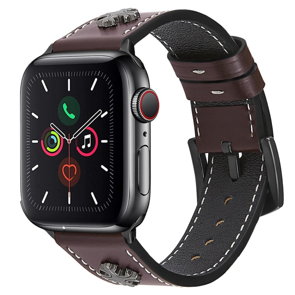 Fremragende Universal Apple Ægte læder Rem - Rød#serie_2