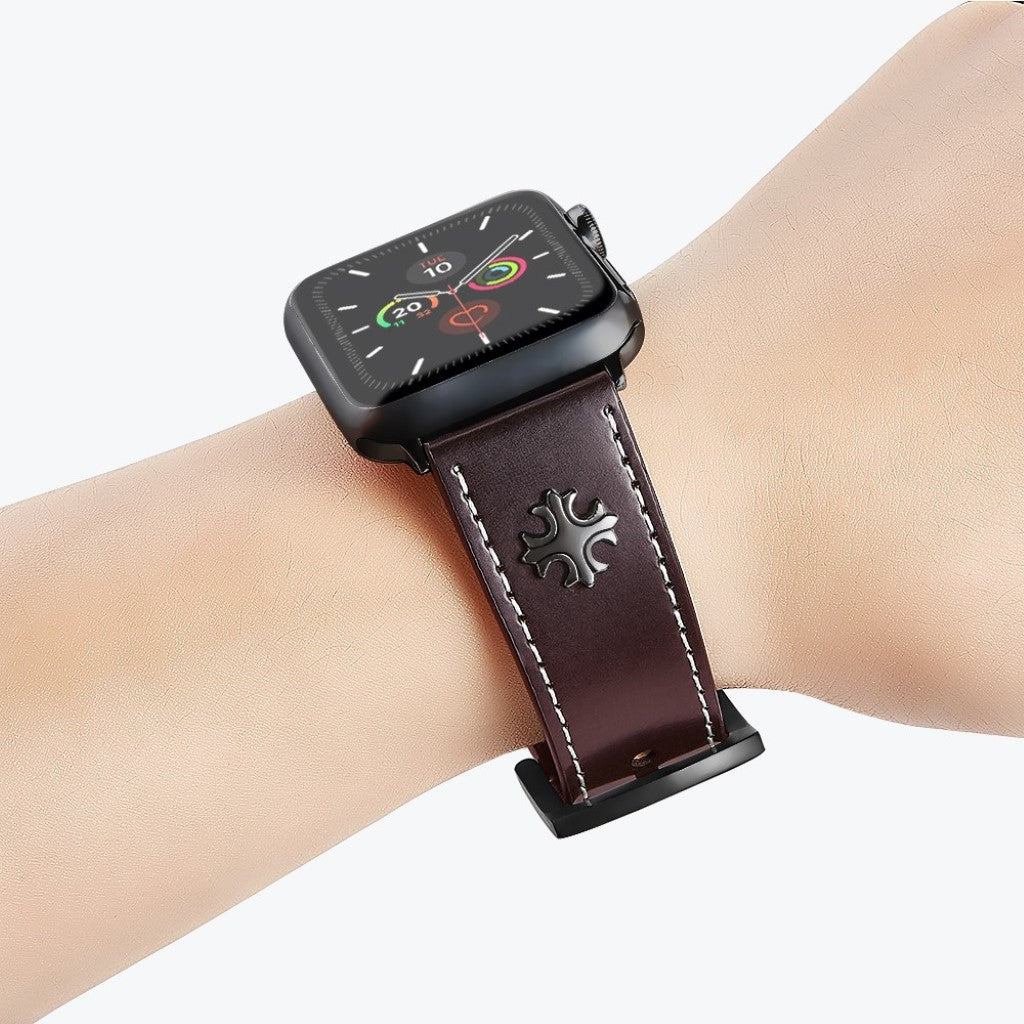 Fremragende Universal Apple Ægte læder Rem - Rød#serie_2