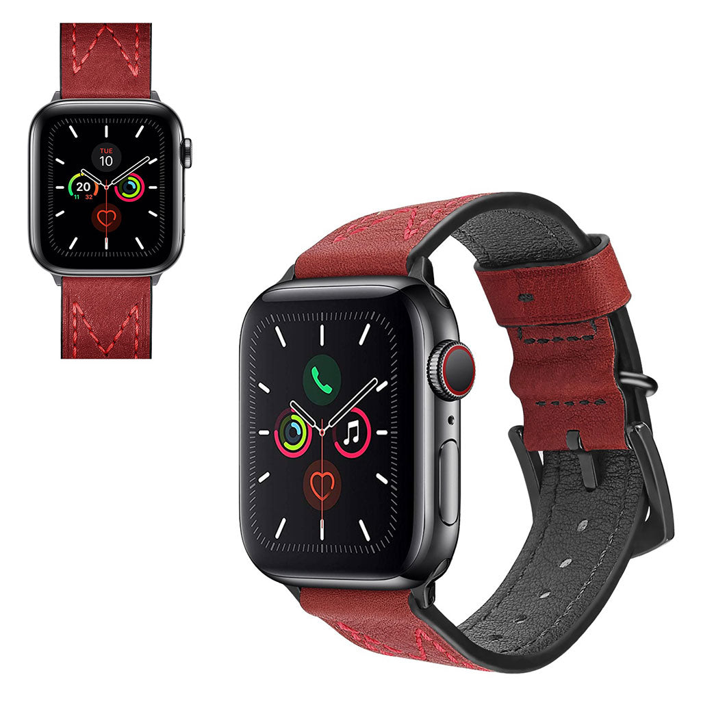 Stilren Universal Apple Ægte læder Rem - Rød#serie_2