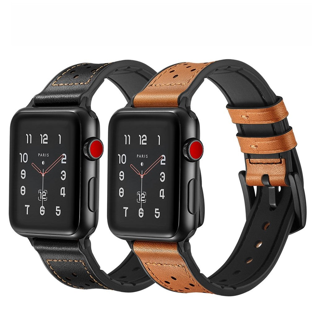 Apple Watch Series 5 44mm / Apple Watch 44mm Ægte læder Rem - Brun#serie_1