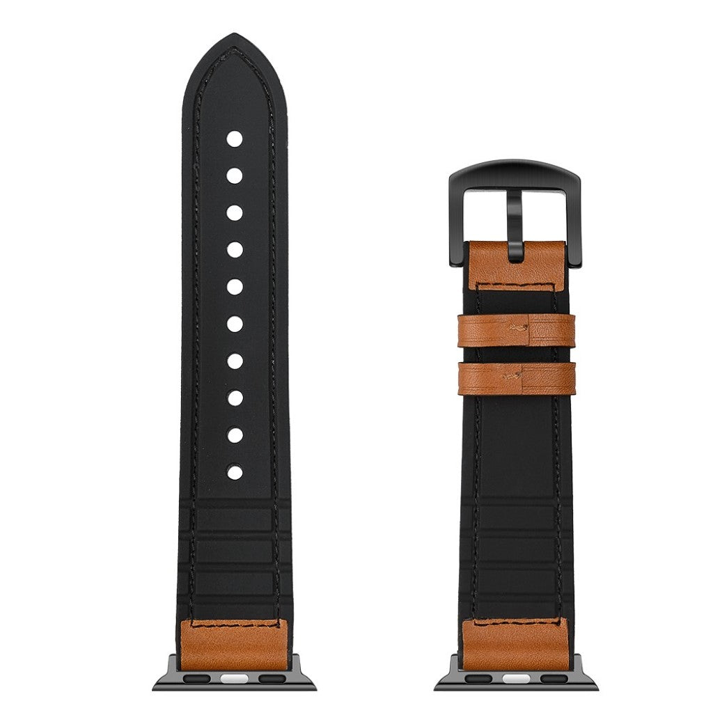 Apple Watch Series 5 44mm / Apple Watch 44mm Ægte læder Rem - Brun#serie_1