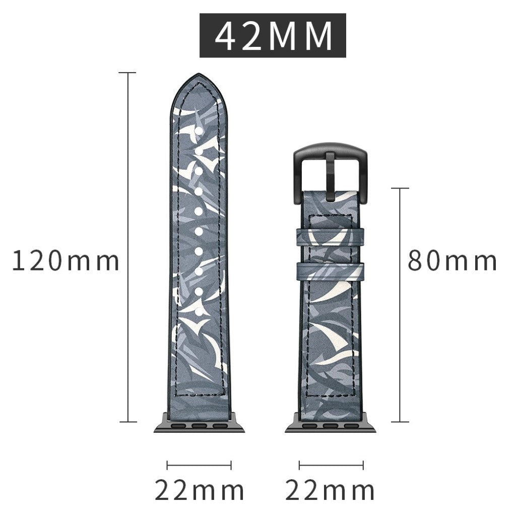 Apple Watch Series 5 44mm / Apple Watch 44mm Ægte læder Rem - Blå#serie_1