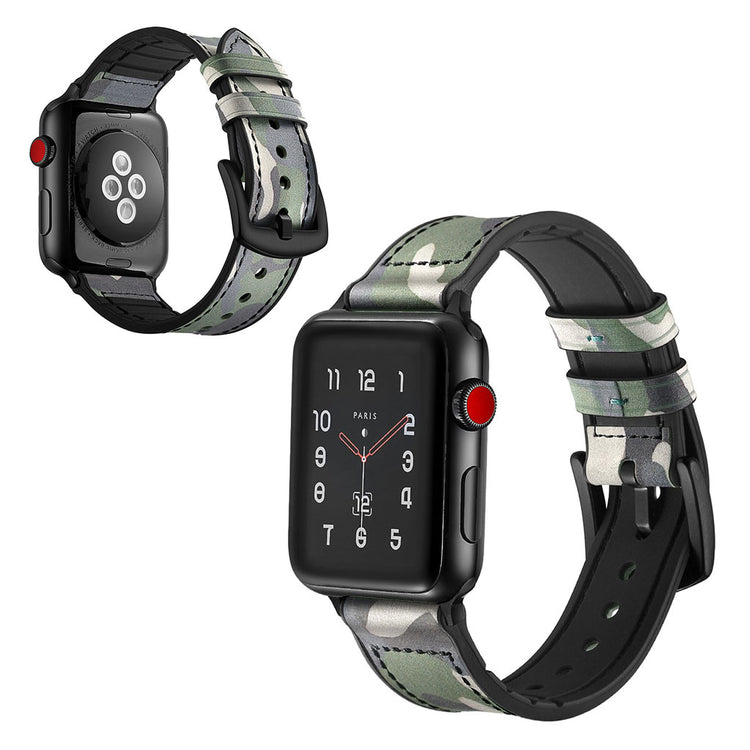 Apple Watch Series 5 44mm / Apple Watch 44mm Ægte læder Rem - Grøn#serie_4