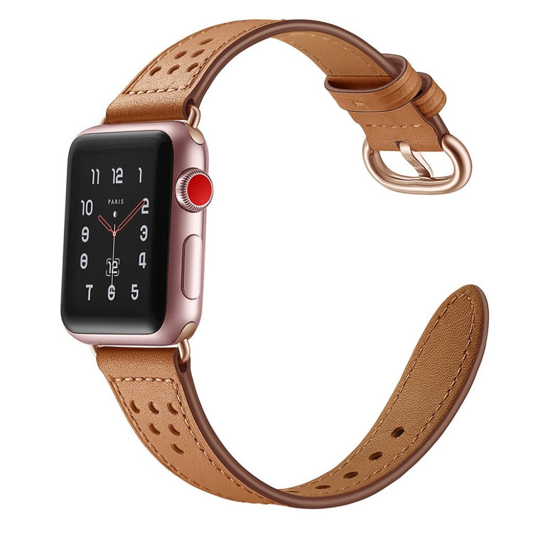 Apple Watch Series 5 44mm / Apple Watch 44mm Ægte læder Rem - Brun#serie_1