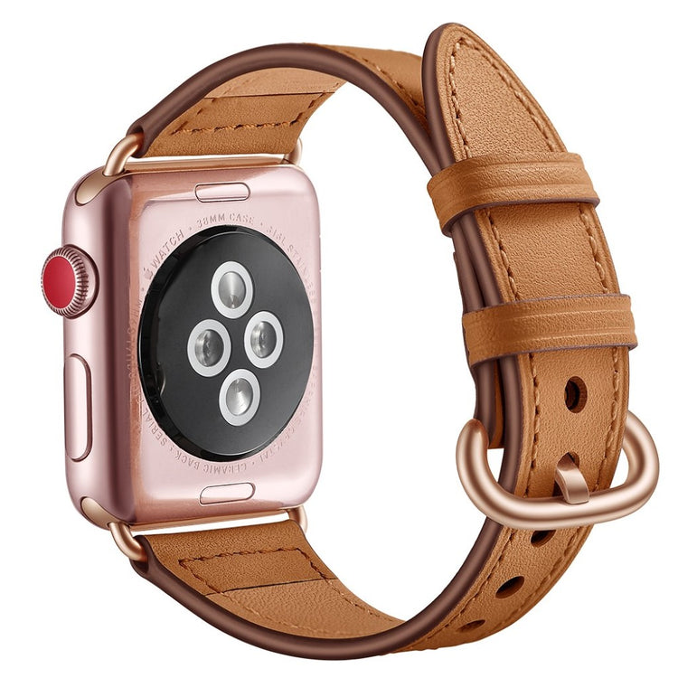 Apple Watch Series 5 44mm / Apple Watch 44mm Ægte læder Rem - Brun#serie_1