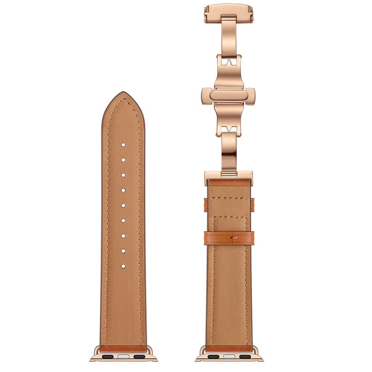 Apple Watch Series 5 44mm / Apple Watch 44mm Ægte læder Rem - Brun#serie_11