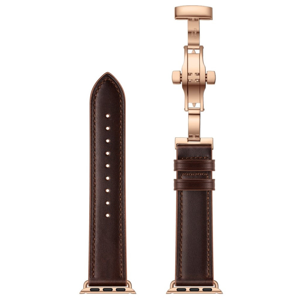 Apple Watch Series 5 44mm / Apple Watch 44mm Ægte læder Rem - Brun#serie_12
