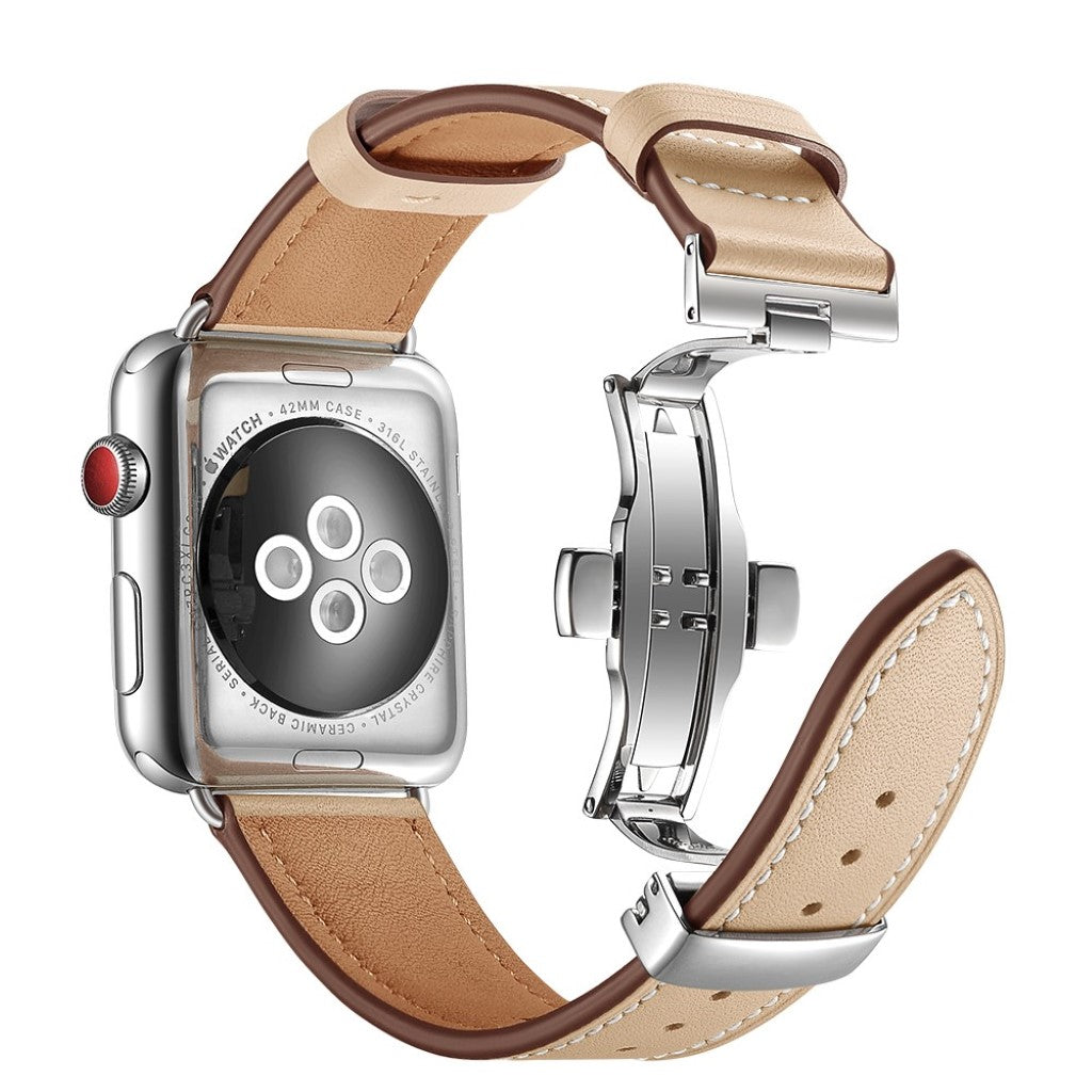 Apple Watch Series 5 44mm / Apple Watch 44mm Ægte læder Rem - Brun#serie_16