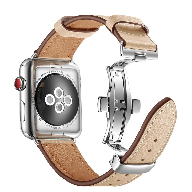 Apple Watch Series 5 44mm / Apple Watch 44mm Ægte læder Rem - Brun#serie_16
