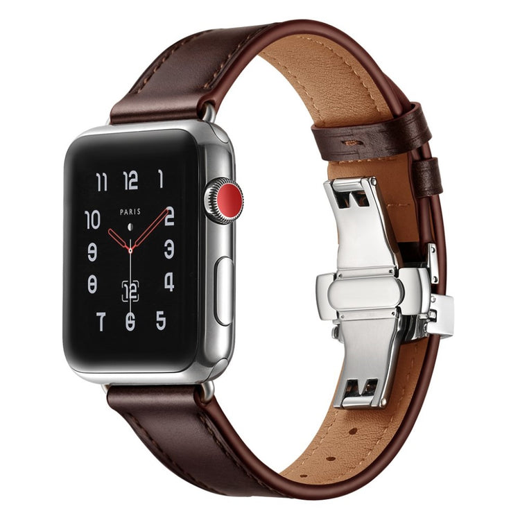 Apple Watch Series 5 44mm / Apple Watch 44mm Ægte læder Rem - Brun#serie_18