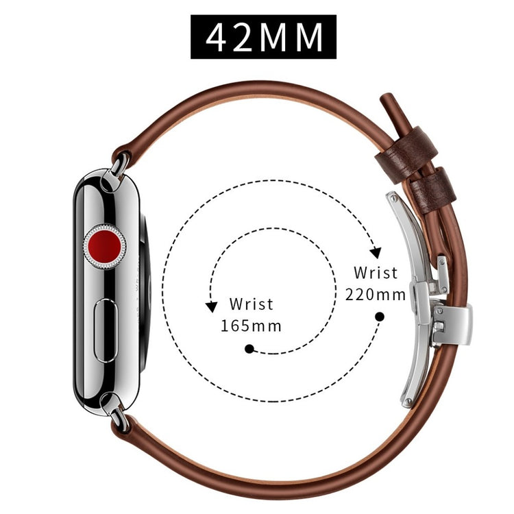 Apple Watch Series 5 44mm / Apple Watch 44mm Ægte læder Rem - Brun#serie_18