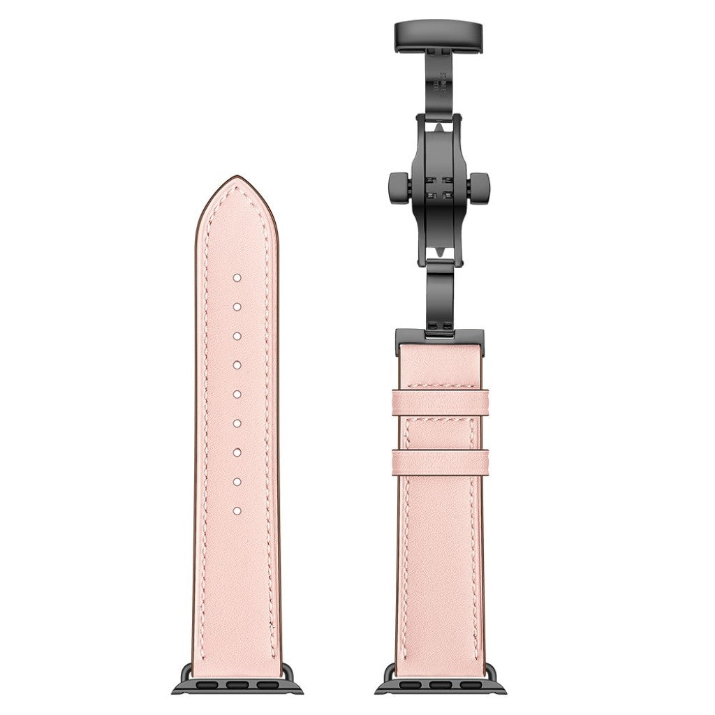 Apple Watch Series 5 44mm / Apple Watch 44mm Ægte læder Rem - Pink#serie_2