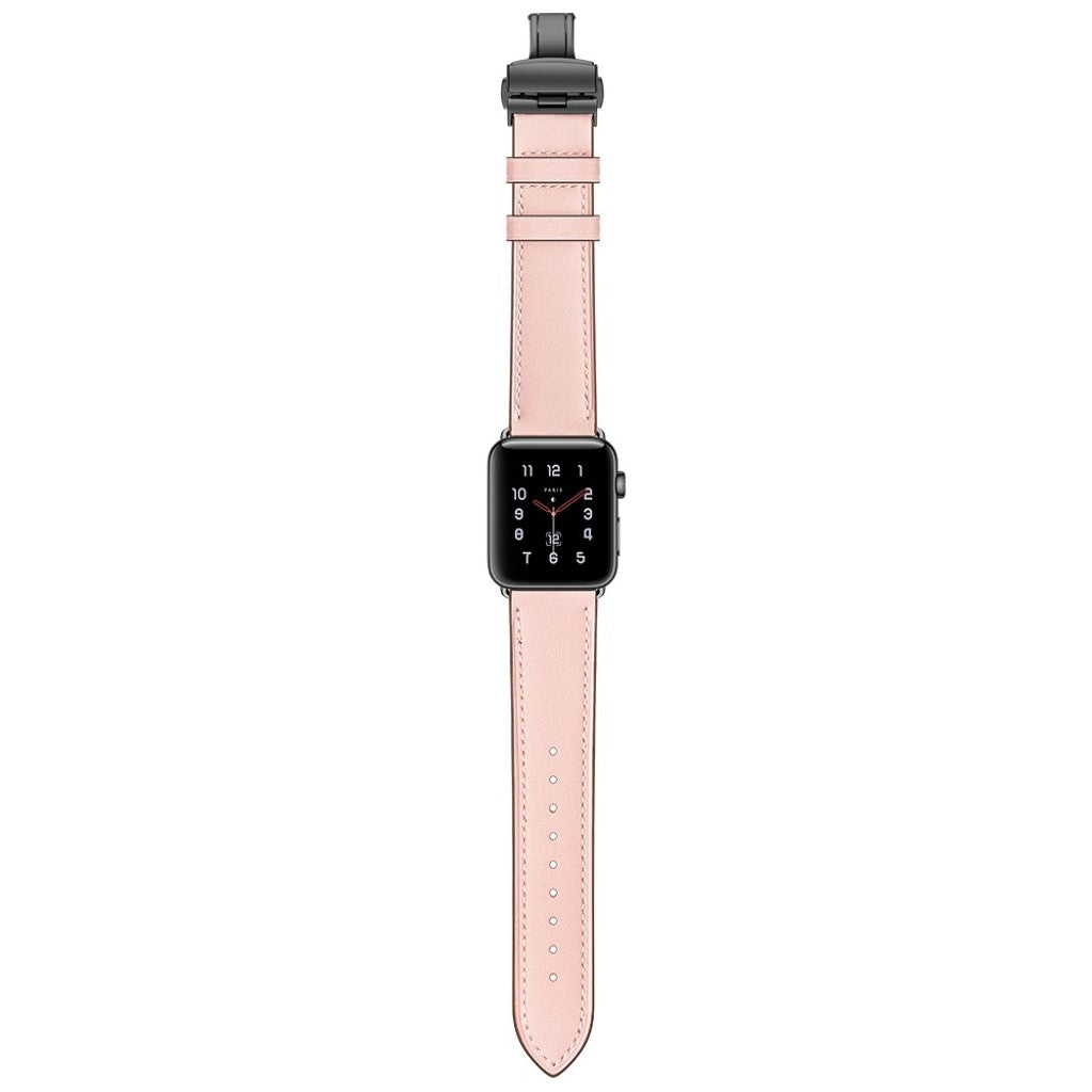 Apple Watch Series 5 44mm / Apple Watch 44mm Ægte læder Rem - Pink#serie_2