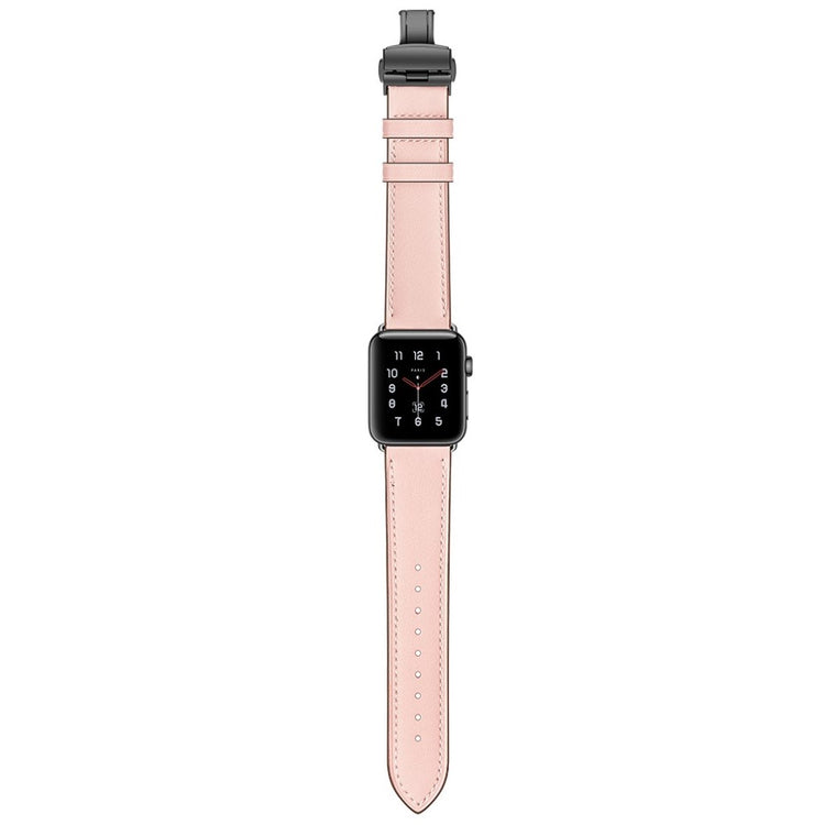 Apple Watch Series 5 44mm / Apple Watch 44mm Ægte læder Rem - Pink#serie_2