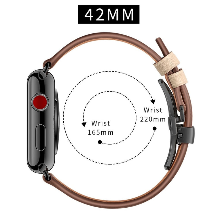 Apple Watch Series 5 44mm / Apple Watch 44mm Ægte læder Rem - Beige#serie_4