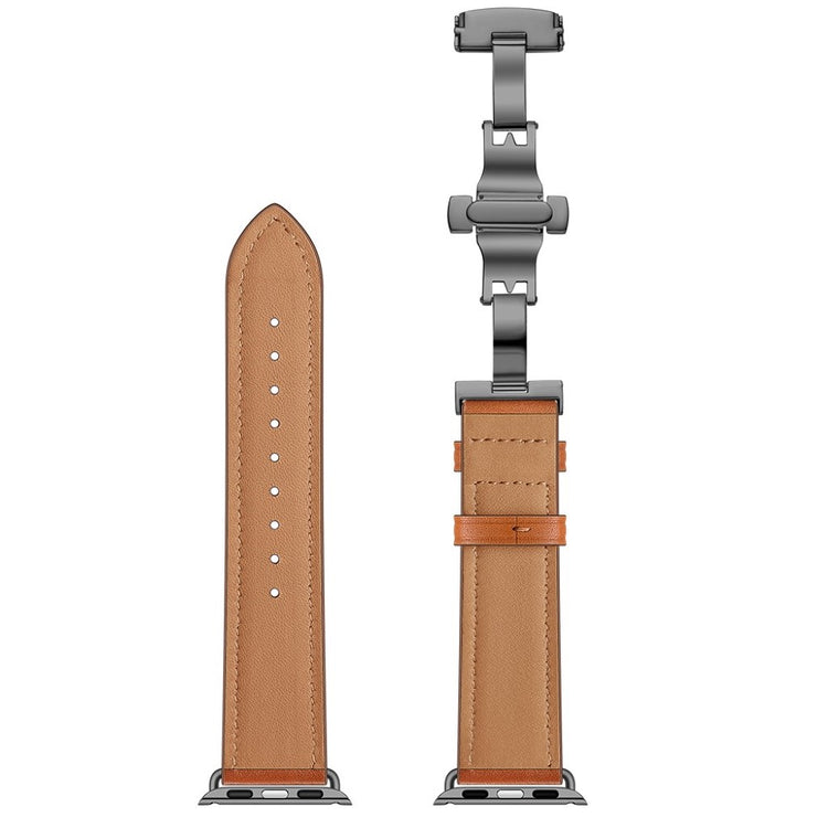Apple Watch Series 5 44mm / Apple Watch 44mm Ægte læder Rem - Brun#serie_5