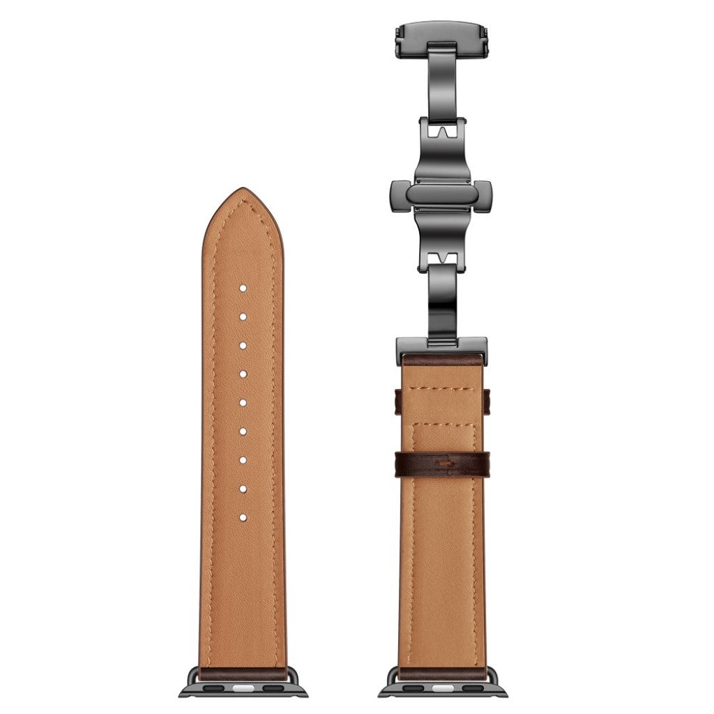 Apple Watch Series 5 44mm / Apple Watch 44mm Ægte læder Rem - Brun#serie_6