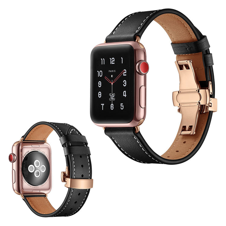 Apple Watch Series 5 44mm / Apple Watch 44mm Ægte læder Rem - Flerfarvet#serie_9