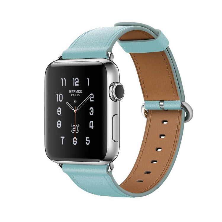Apple Watch Series 5 44mm / Apple Watch 44mm Ægte læder Rem - Blå#serie_3